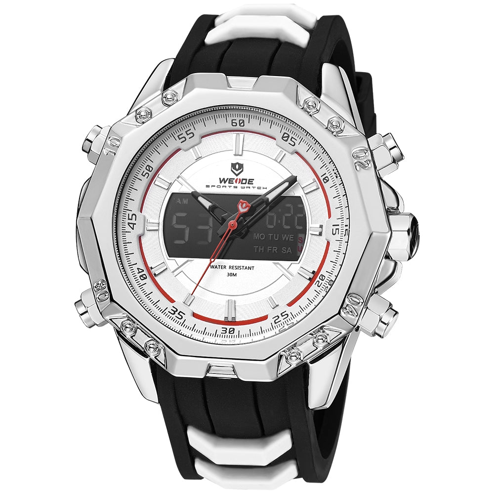 WEIDE Powerhouse Dual Time Silver/White Watch