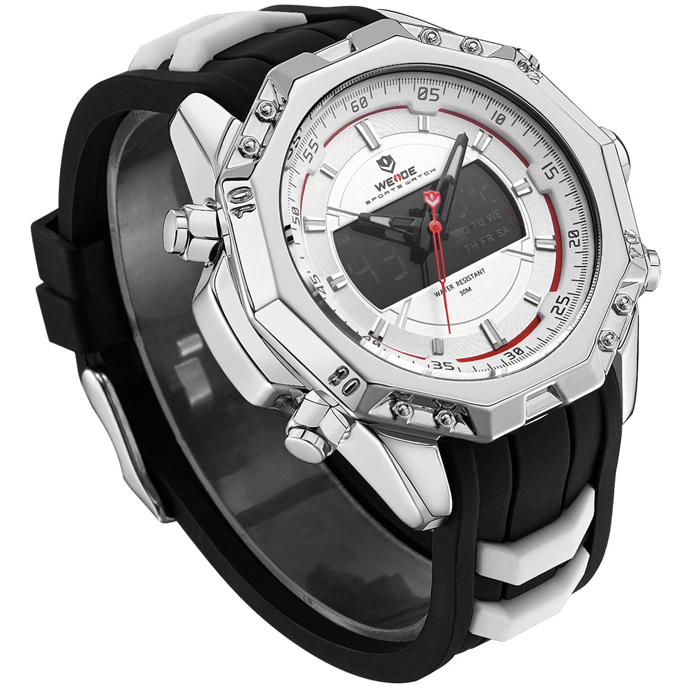 WEIDE Powerhouse Dual Time Silver/White Watch