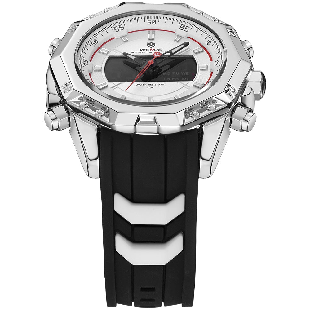 WEIDE Powerhouse Dual Time Silver/White Watch