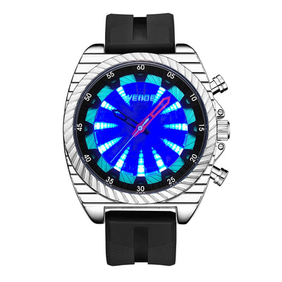 WEIDE Flash UV Black Silicone Watch