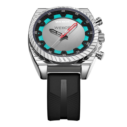 WEIDE Flash UV Black Silicone Watch