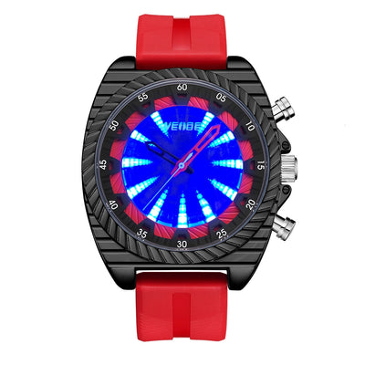 WEIDE Flash UV Red Silicone Watch