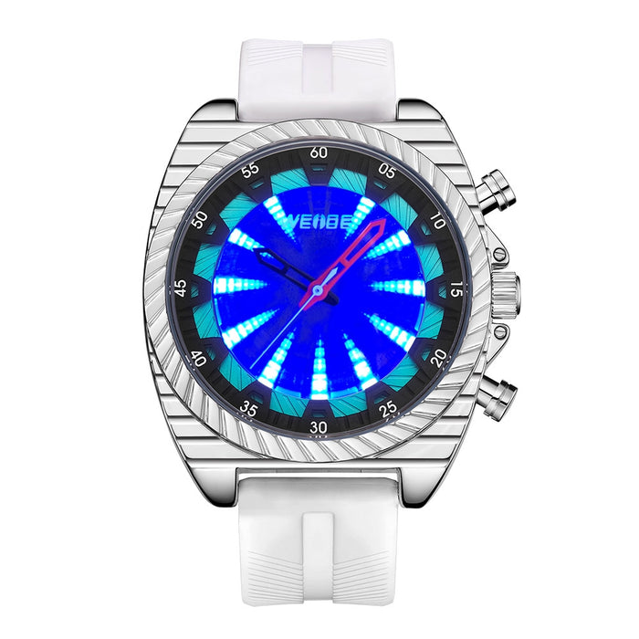 WEIDE Flash UV White Silicone Watch