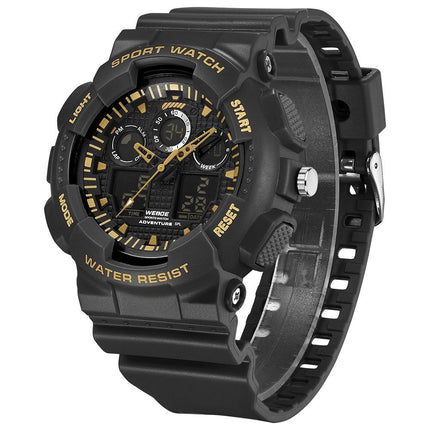 WEIDE Commando Black/Gold Trim Watch