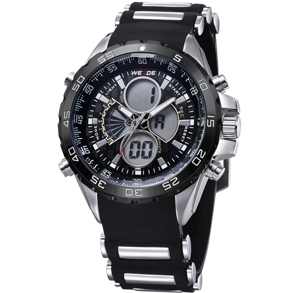 WEIDE Electro Dual Time Steel Infused Black/Silver Watch