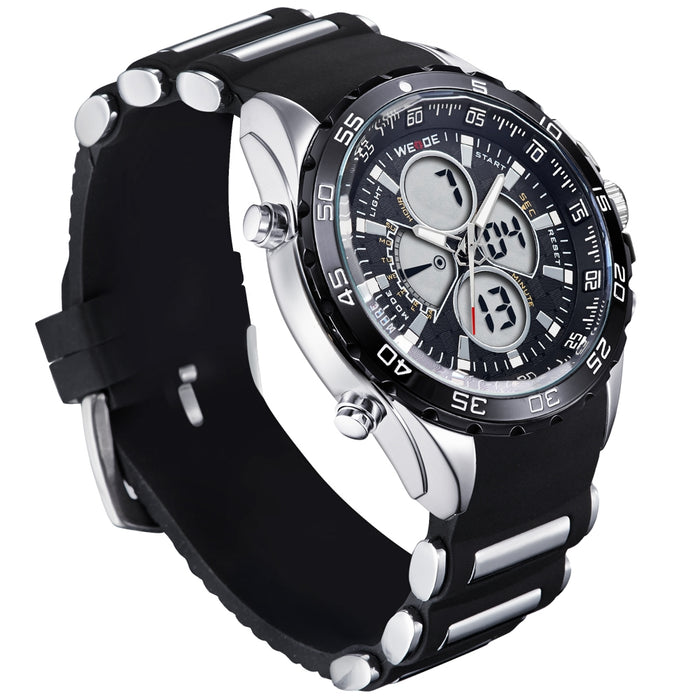 WEIDE Electro Dual Time Steel Infused Black/Silver Watch