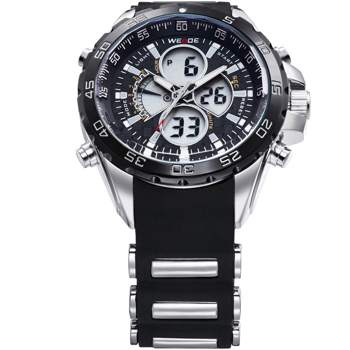 WEIDE Electro Dual Time Steel Infused Black/Silver Watch