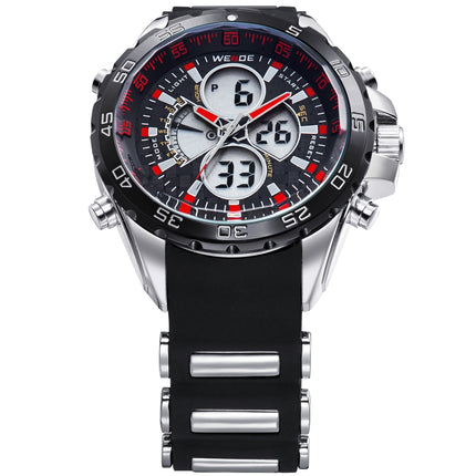 WEIDE Electro Dual Time Steel Infused Black/Red Watch
