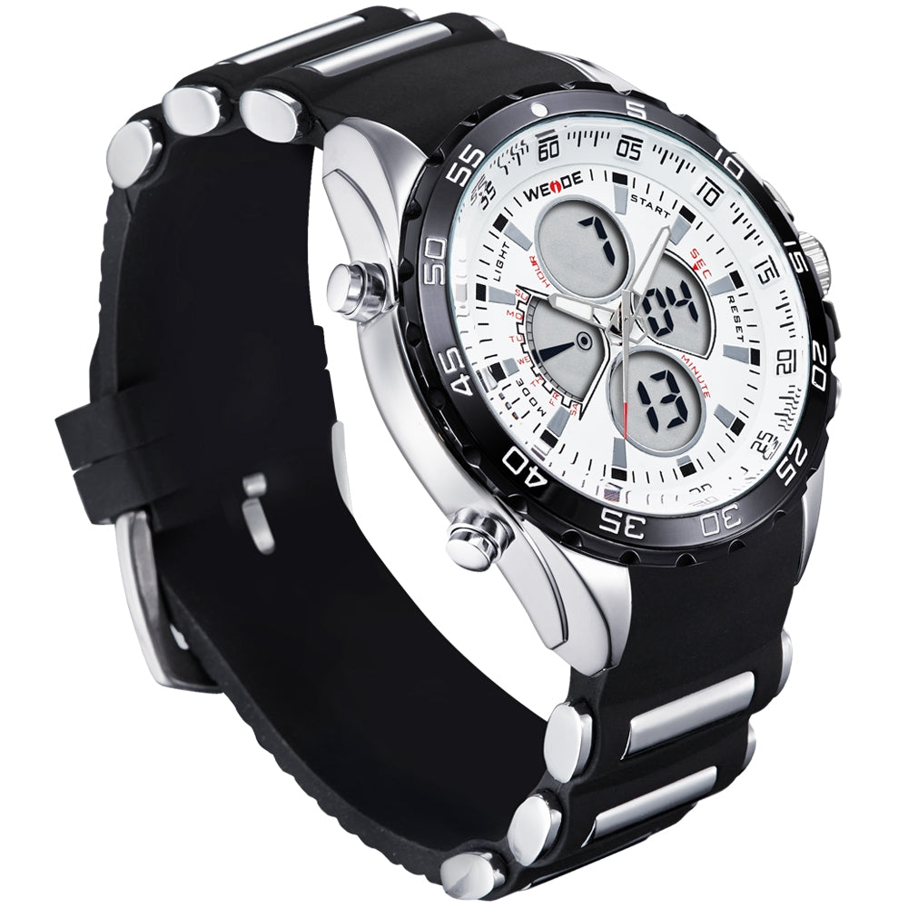 WEIDE Electro Dual Time Steel Infused Black/White Watch