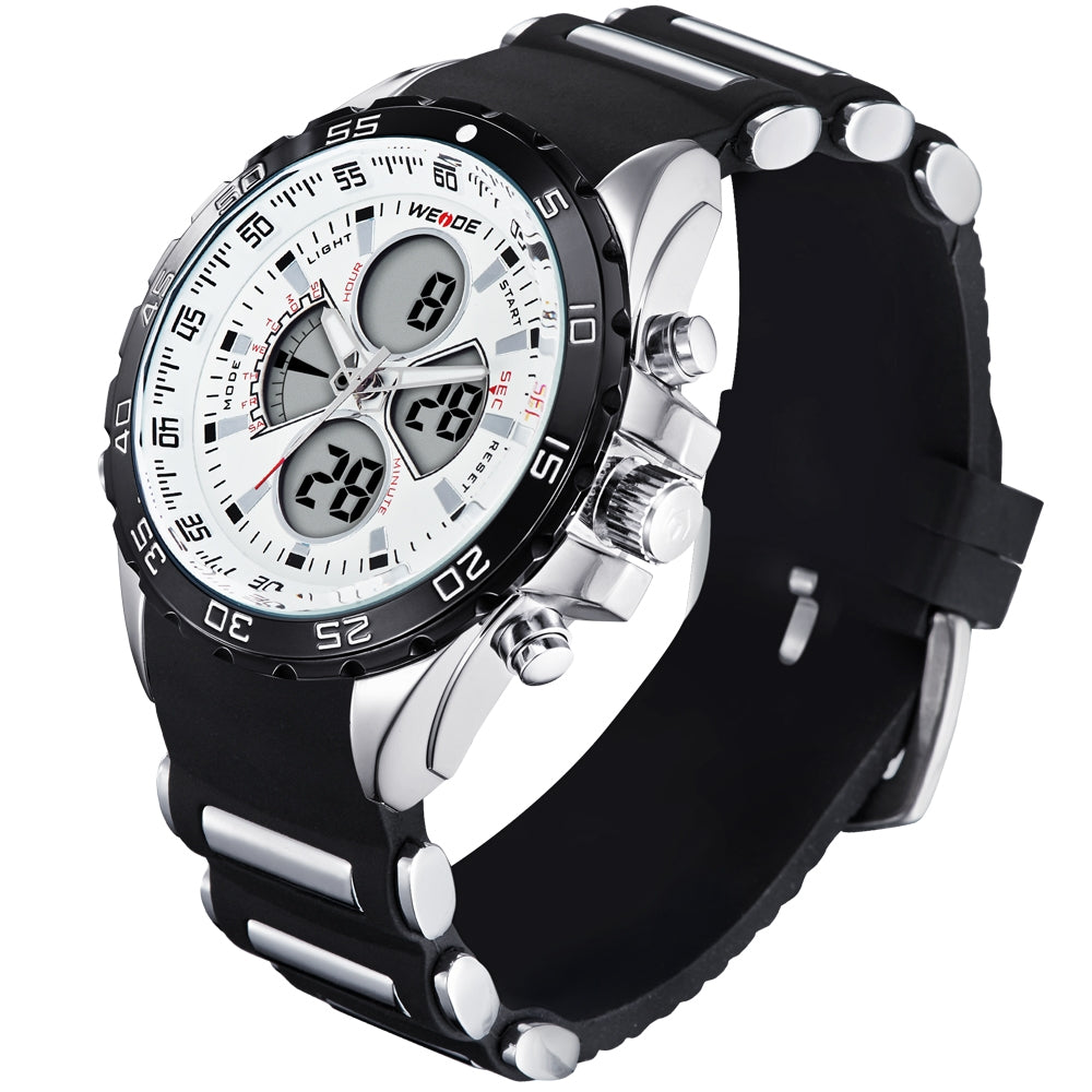 WEIDE Electro Dual Time Steel Infused Black/White Watch