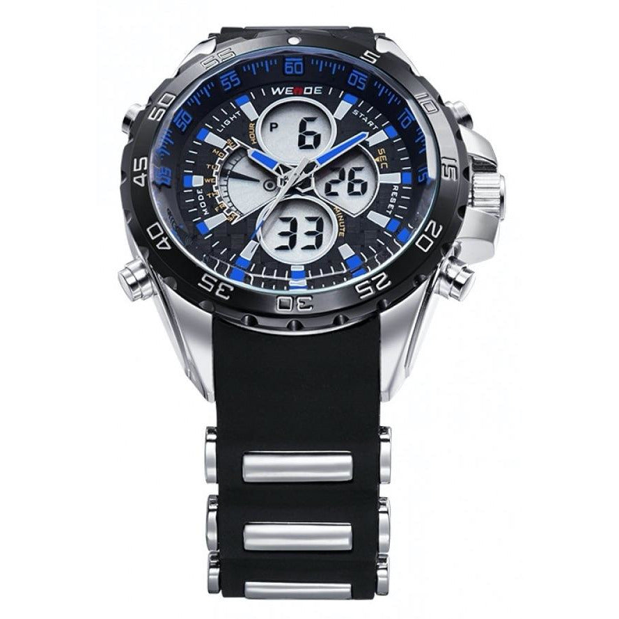 WEIDE Electro Dual Time Steel Infused Black/Blue Watch