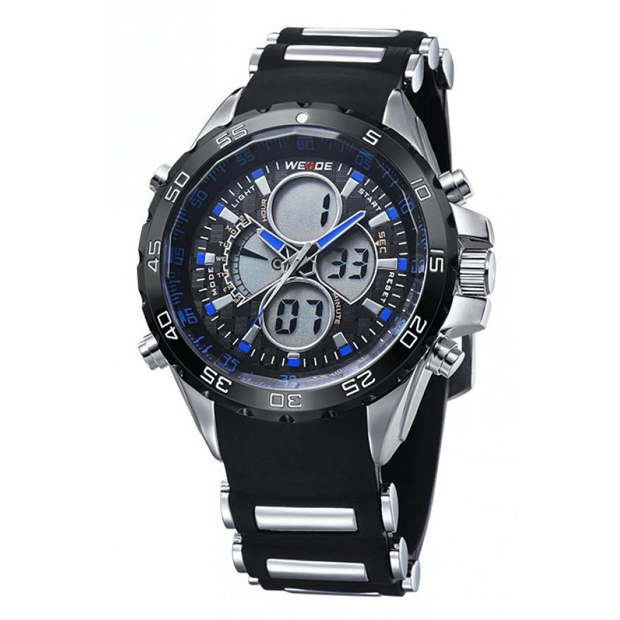 WEIDE Electro Dual Time Steel Infused Black/Blue Watch