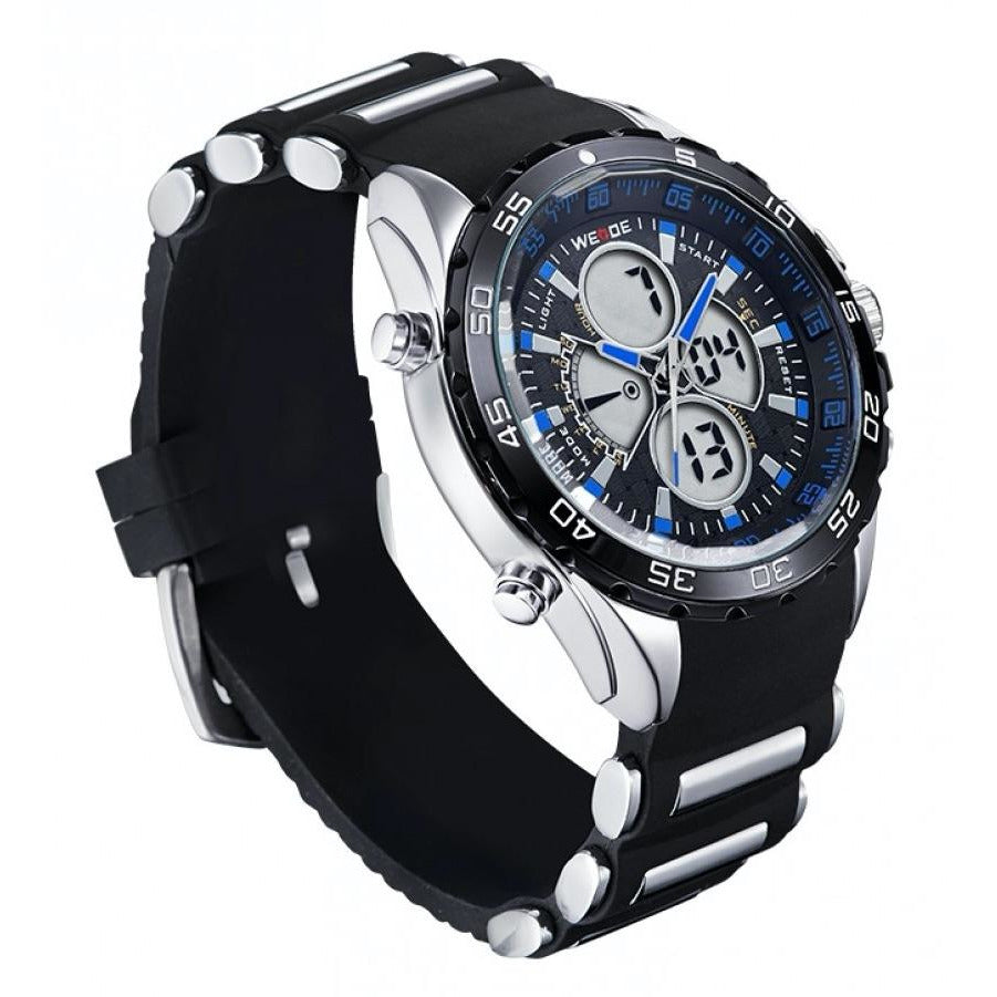 WEIDE Electro Dual Time Steel Infused Black/Blue Watch