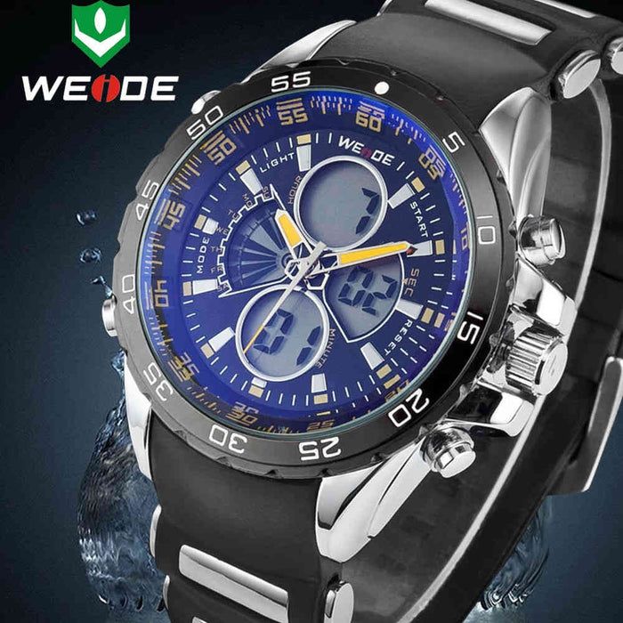 WEIDE Electro Dual Time Steel Infused Black/Yellow Watch