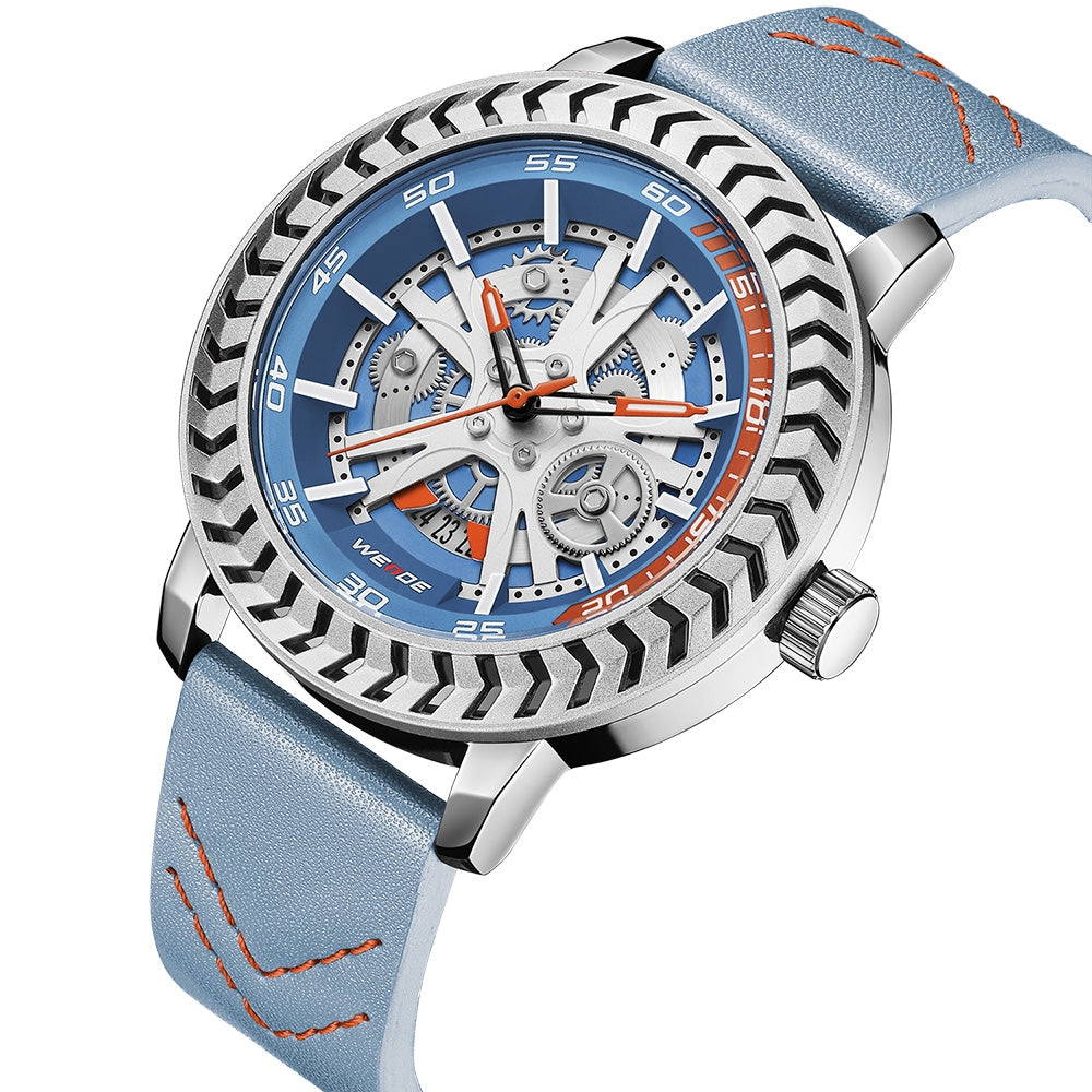 WEIDE Spoke 45mm Baby Blue Watch