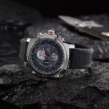 WEIDE Dual Time World City Silicone White Watch