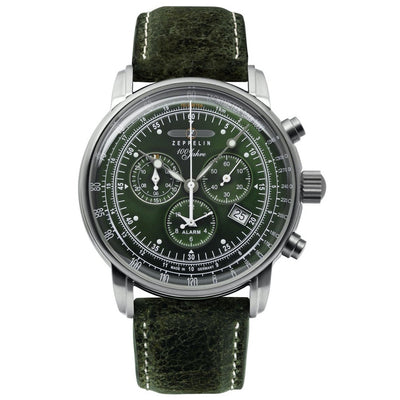 ZEPPELIN 8680-4 100 Jahre Green Leather Edition Watch