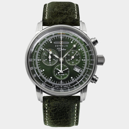 ZEPPELIN 8680-4 100 Jahre Green Leather Edition Watch